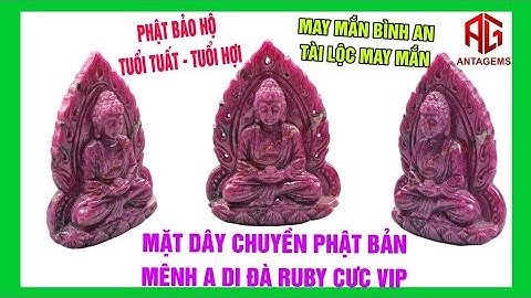 Mặt Dây Chuyền Bản Mệnh Phật A Di Đà Ruby - Thiên Nhiên Tự Nhiên - Bổng Đá Qúy