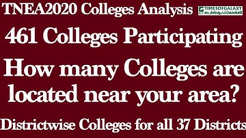 Colleges Analysis/How any Colleges near you?/TNEA2020/Ramesh Prabbha