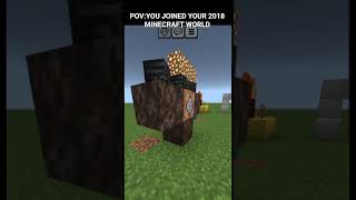 POV:YOU JOINED YOUR 2018 MINECRAFT WORLD #minecraft