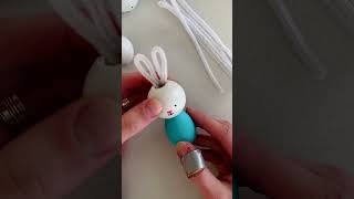 DIY Wooden Easter Bunnies 🐰 With Beads And Eggs 🥚! #easterbunny #eastercrafts #diybunny