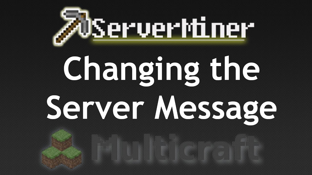 Changing your server message using Multicraft - YouTube