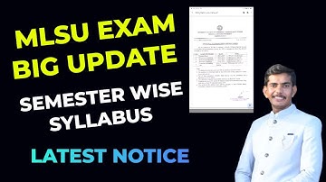 mlsu exam latest notification #mlsuexamnews #mlsuexam #mlsulatestnotification #mlsuexam