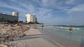 🇲🇽 Beautiful day at Forum Beach Cancun - Mexico | Beach walk 4k 🌴