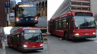 RIOC and MTA Bus: Q102 & Red Bus Action at Main Street and the Roosevelt Island Bridge