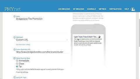 Physical Web URL Remote Redirects with PHY.net