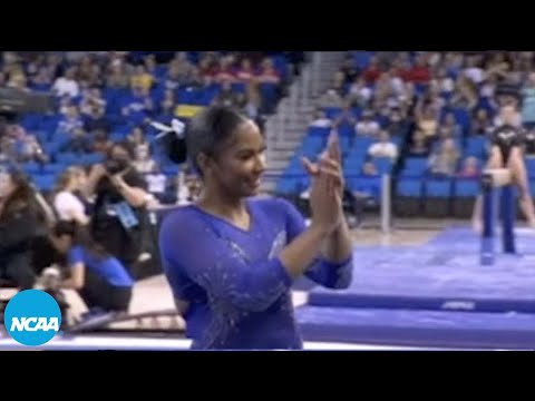 Jordan Chiles earns perfect 10 with 90s hip-hop floor routine at 2023 NCAA gymnastics regional final