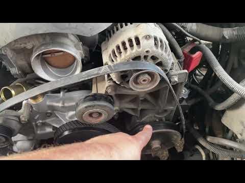 5.3L 6.0L 4.8L belt routing diagram replace serpentine belt Chevy GMC