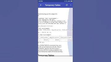Temporary tables MySQL