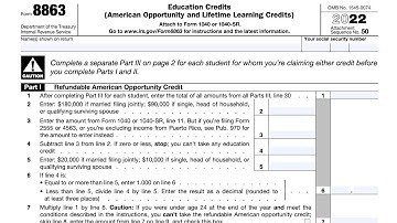 IRS Form 8863 walkthrough (Education Credits)