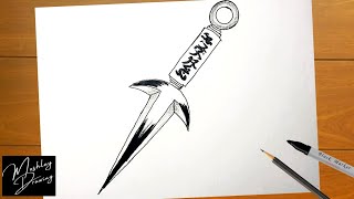 Como Desenhar a kunai do Minato passo a passo 