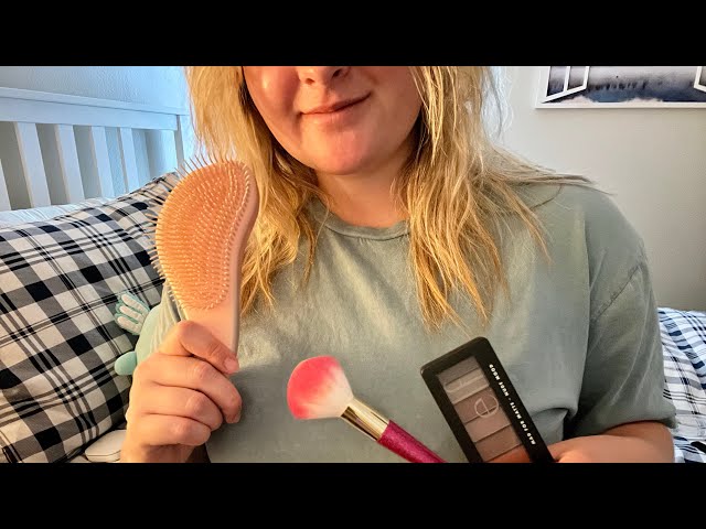 ASMR - brushing your hair and doing your makeup | no talking