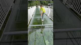 Glass Bridge In Rain Early Morning Cleaning
