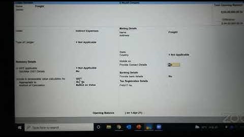 Freight  Charge Ledger  Tally Prime