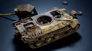 Wrecked Panzerkampfwagen V Panther - 1/72 Zvezda - Tank Model