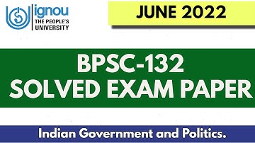 BPSC-132 PREVIOUS YEAR ( JUNE 2022) SOLVED EXAM PAPER II FULLY SOLVED