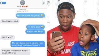 Kid tries to impress crush on text **PRANK!** (did not end well)