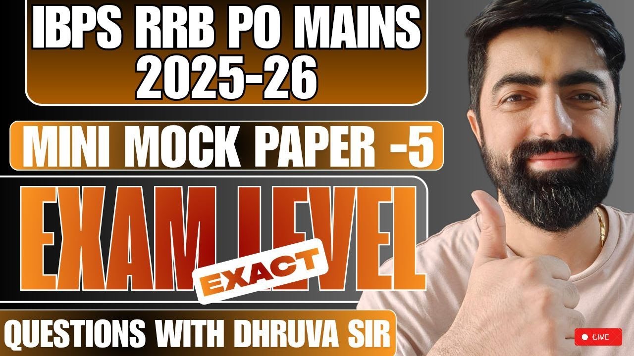IBPS RRB PO Mains 2025 Mini Mock - 05, Exact Exam Level || Reasoning ...
