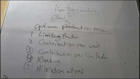 Limiting factor analysis question solving (ICAG MAY 2020 Question 5)