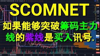 SCOMNET SUPERCOMNET 如果能够突破筹码主力线的紫线是买入讯号.YT会员问股福利.盘后技术分析.29102022.