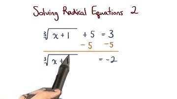 Solve Radical Equations 2 - Visualizing Algebra