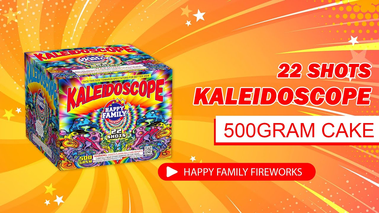HAPPY FAMILY FIREWORKS 500GRAM JL522035 KALEIDOSCOPE 22shots CAKE