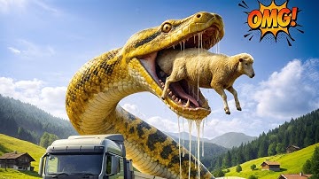 Brave heroes save careless mother lamb from giant python attack 🐍