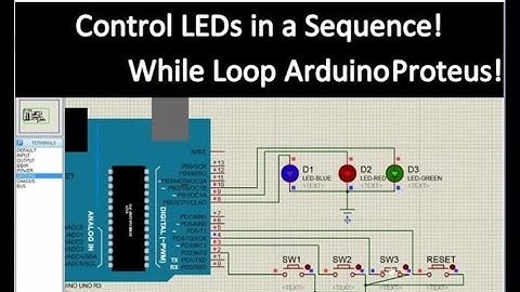LED Sequential control using manual Switch - Arduino Proteus Simulation tutorial # 29