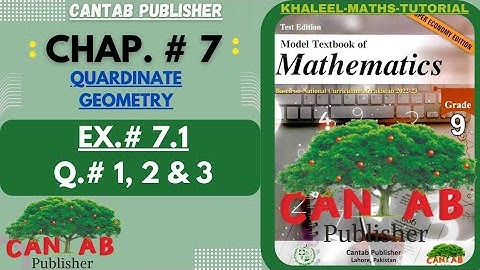 Math Grade 9 Chapter 7 | CANTAB Publisher | Exercise 7.1 | Qus# 1, 2, & 3 | NCP-2024|NBF|Sir Khaleel