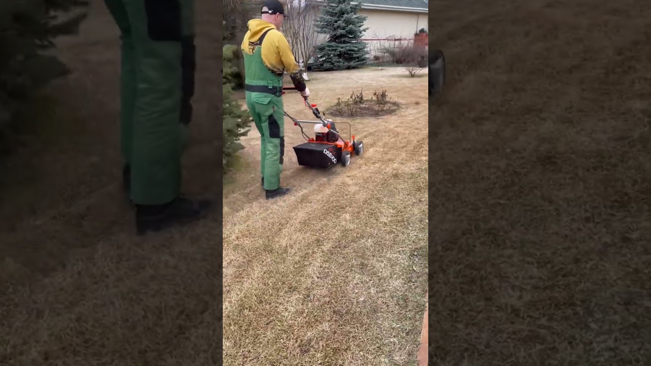 Уход за газоном, скарификация , весна 2022 г.   