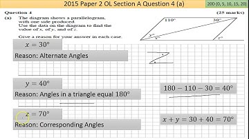 Maths screencast 2015 Paper 2 LC OL Question 4