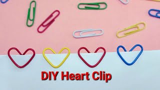 How to make Heart Paper Clip,Easy, diy heart shaped paper clip,