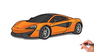 How to draw a MCLAREN 570S coupe 2016 / drawing mclaren 570 2020 sports car step by step