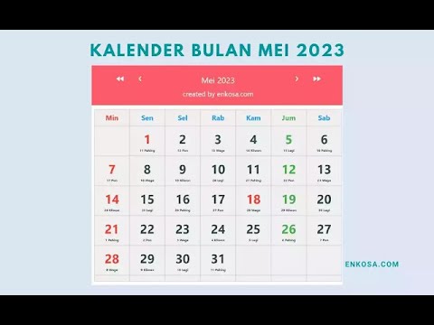 Kalender Bulan Mei 2022