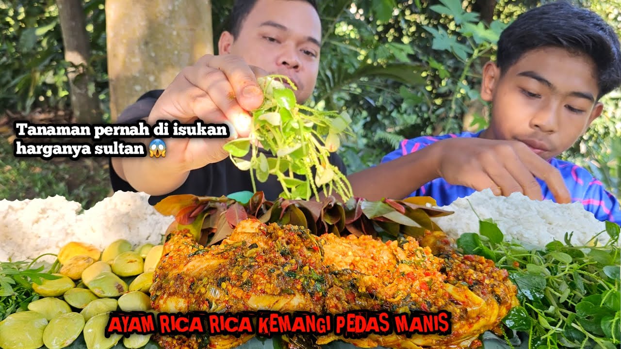 NGALIMED PISAN ! MUKBANG AYAM RICA RICA KEMANGI PEDAS MANIS + JENGKOL MENTAH + SIRIH CINA