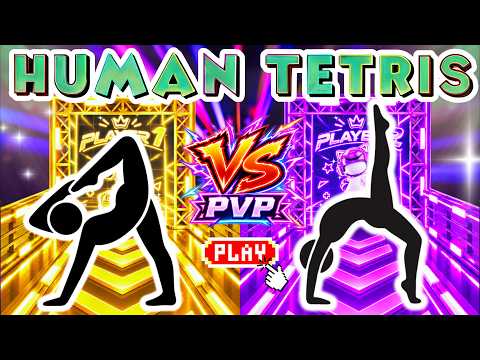 HUMAN TETRIS PVP BATTLE 1 VS 1 ⚡ | Nobody Survives All 8 Minutes ⏳| Immersive Interactive Warm-Up #7