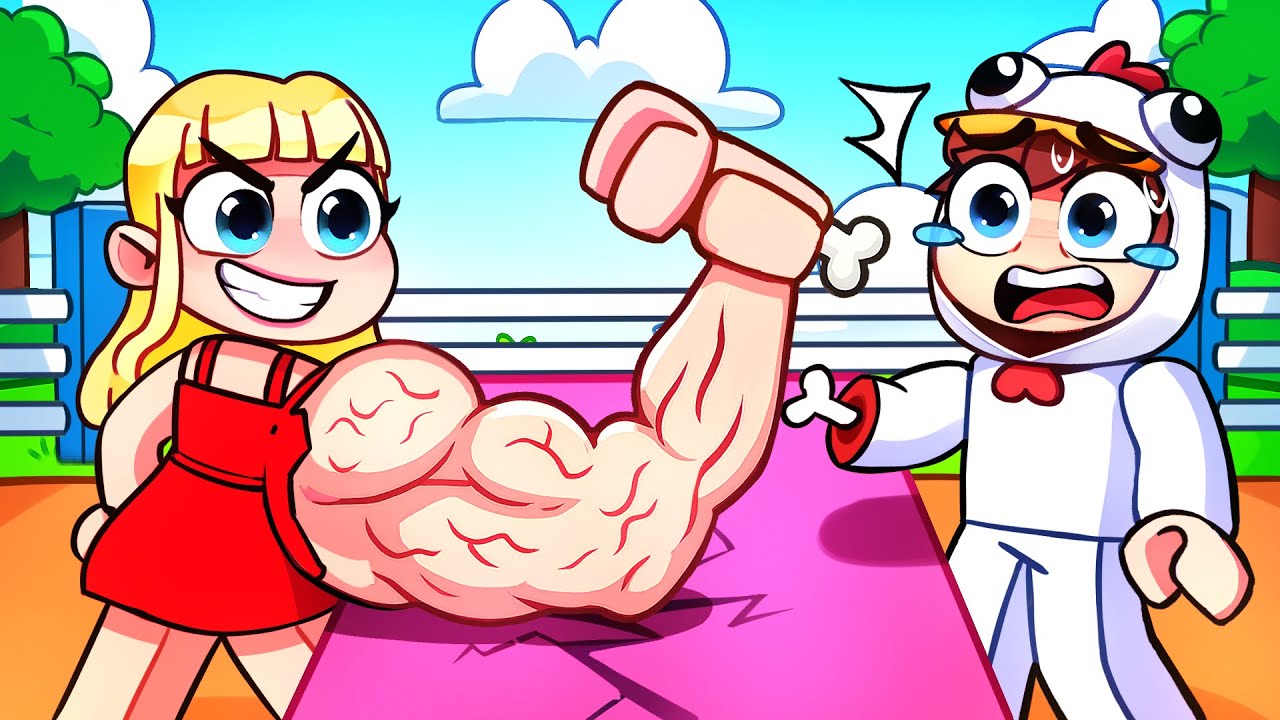 Ma Crush m'a Cassé le BRAS sur Roblox Arm Wrestle Simulator !