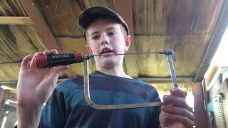 How to change a blade on a coping saw.