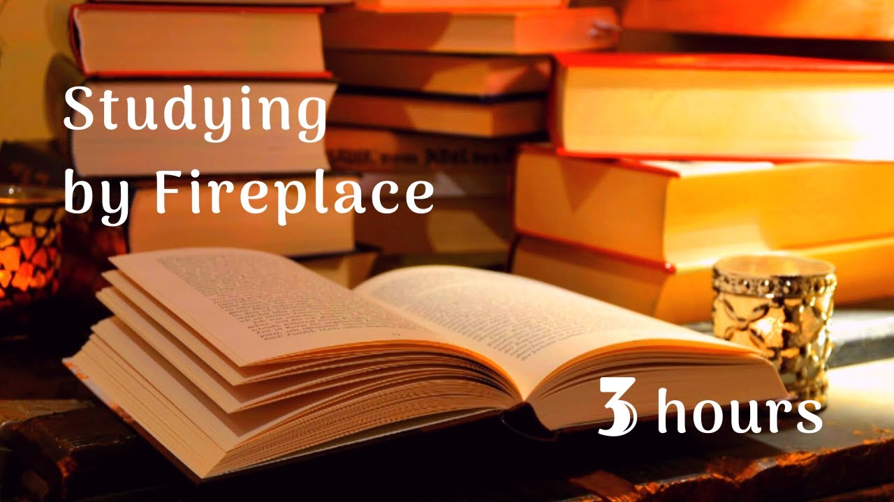Studying by the Fireplace Ambiance￤ASMR￤Fire cracking￤Writing sounds ...