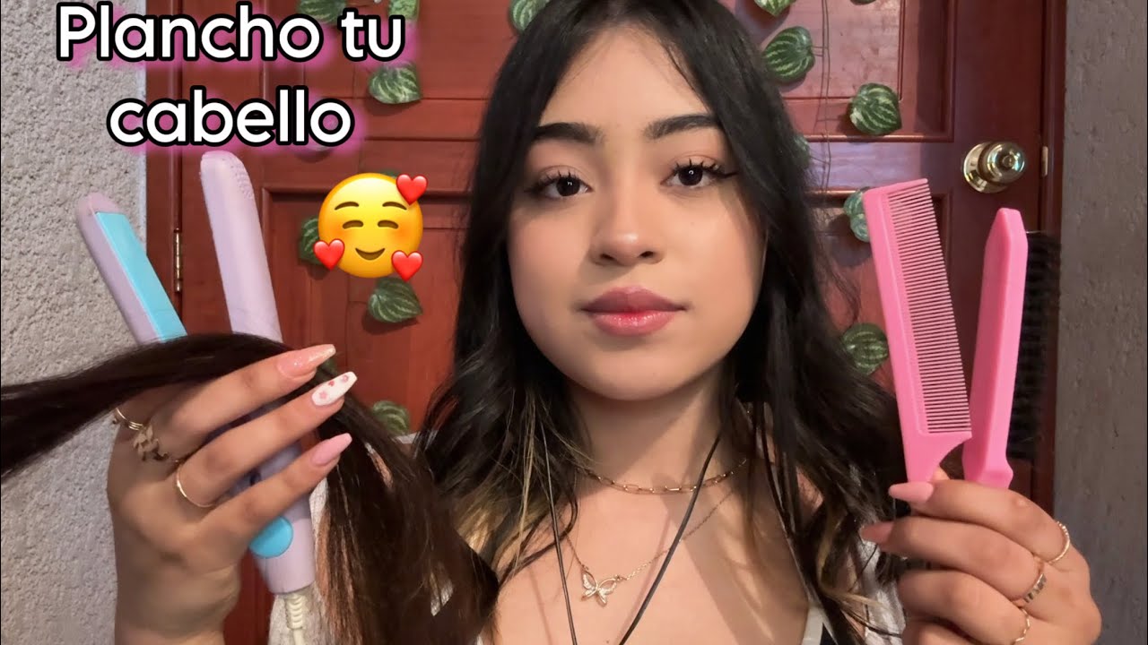 ASMR tu amiga plancha y cepilla tu cabello 💕