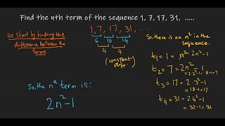 Famous SEQUENCE and SERIES: Find the nth term of the sequence 1, 7, 17, 31, ..... Net Worth