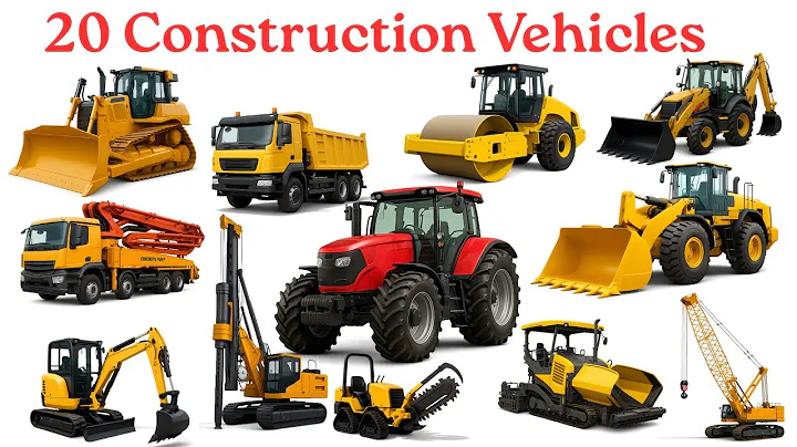 निर्माण वाहनों के नाम | 20 Construction Vehicles for Kids | Learn with Pictures and Sounds Part-2