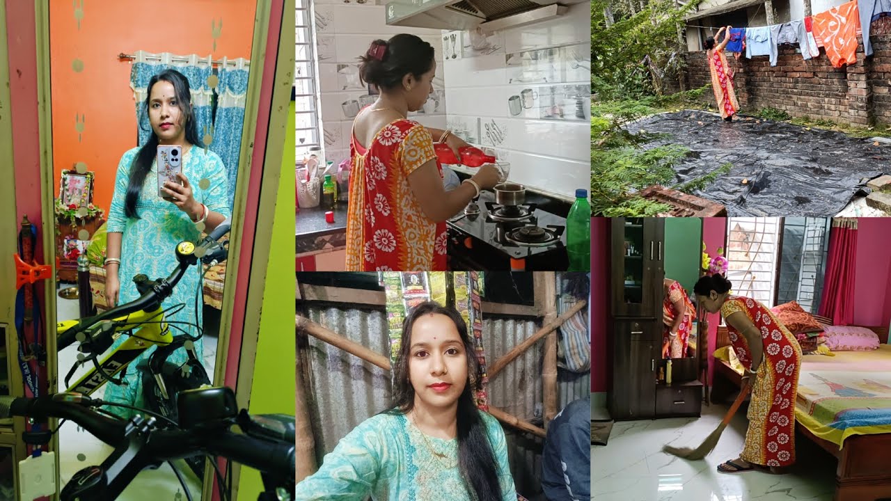 বছরের প্রথম বৃষ্টি 🌧️/কাজের চাপে সকালে উঠে মাথায় হাত🫡/জ্যান্ত মাছের ঝোল রান্না😋/বাপের বাড়ি গেলাম। 