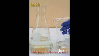 how to make aqua regia  Nitric acid mixed with Hydrochloric acid #archimedeschannel #makegold
