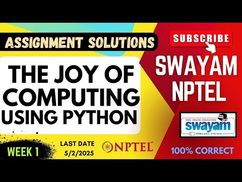 The Joy of Computing Using Python Week 1 Assignment Solutions | SWAYAM NPTEL | SUBSCRIBE