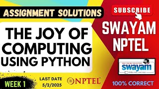 The Joy of Computing Using Python Week 1 Assignment Solutions | SWAYAM NPTEL | SUBSCRIBE