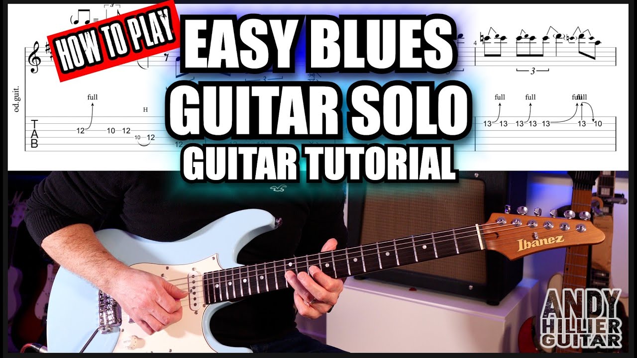 🎸 How to Play an Easy Blues Guitar Solo | Slow Blues in D