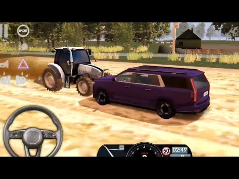 Modern SUV Driving In Fields