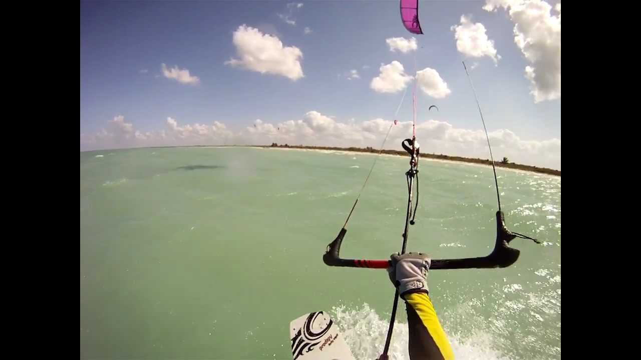 Kitesurfing Helmet Cam -- Isla Holbox, Mexico  March 2012