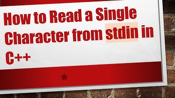 How to Read a Single Character from stdin in C++