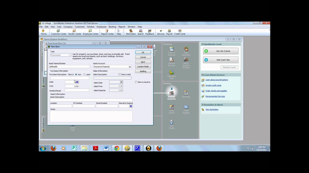 how-to-set-up-quickbooks-fixed-asset-item-list-youtube